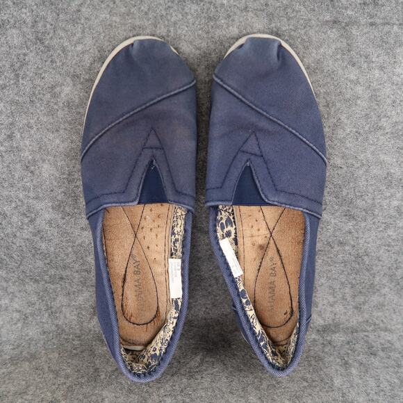 Bahama Bay Shoes Womens 9 Casual Slip On Loafer Flats Blue Canvas Trainers - Picture 6 of 12